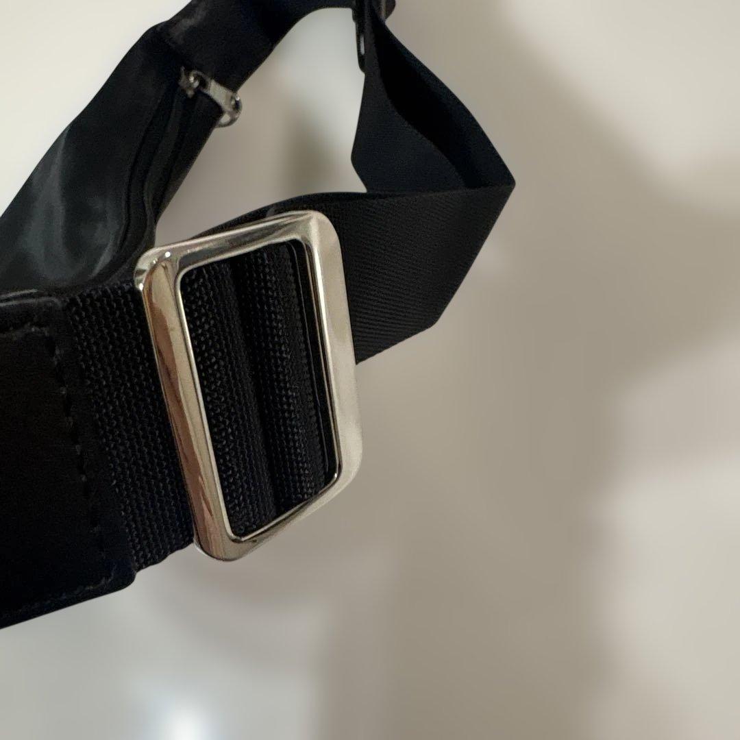 超美品ラシット ナイロン ラウンドショルダーバッグ 金具シルバー