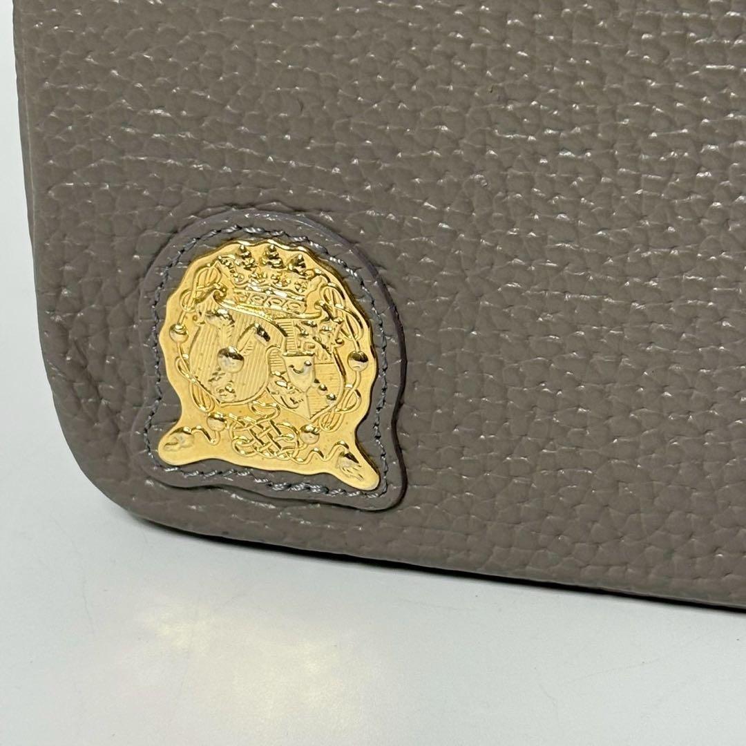 ADMJ　ビジュー　長財布　L字ファスナー　ベージュ　クリスタル.