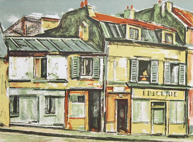 荻須高徳 【パリの魂 食品店】 リトグラフ