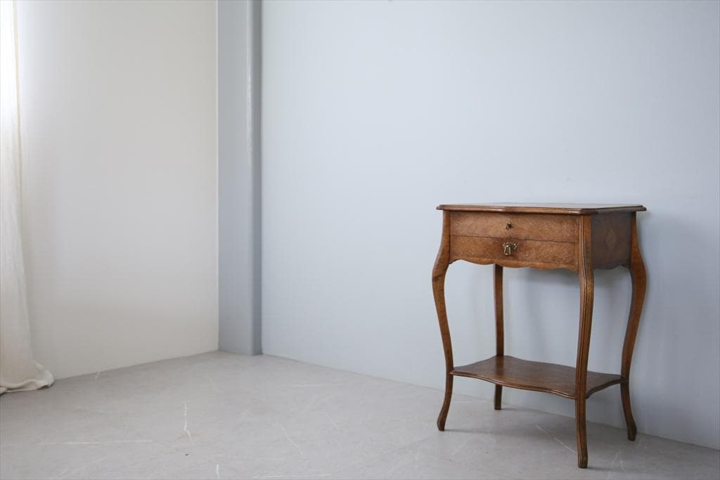 フランスアンティーク◇木製ソーイングテーブル/裁縫箱/机/化粧台(90-249)