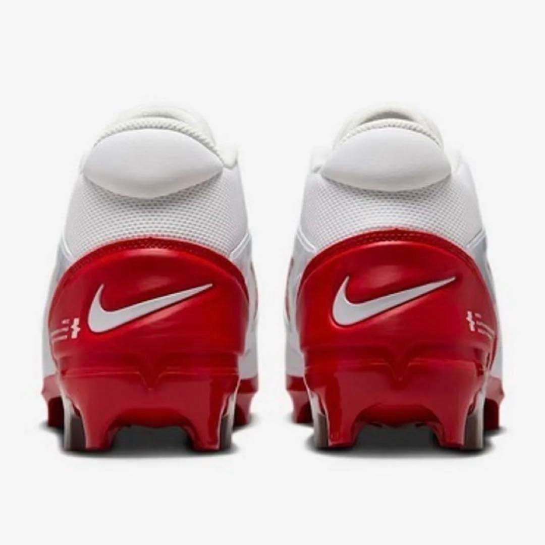 ナイキ 27 アルファメナス プロ アメフト スパイク シューズ 靴 白 赤