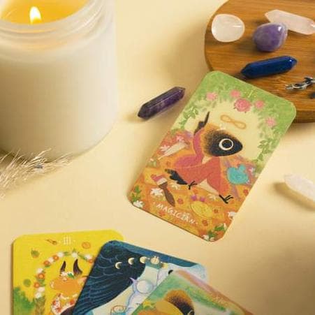 【正規品タロットカード】クラファン完売✨癒しの手描きイラスト✨ちびカラスのデッキ