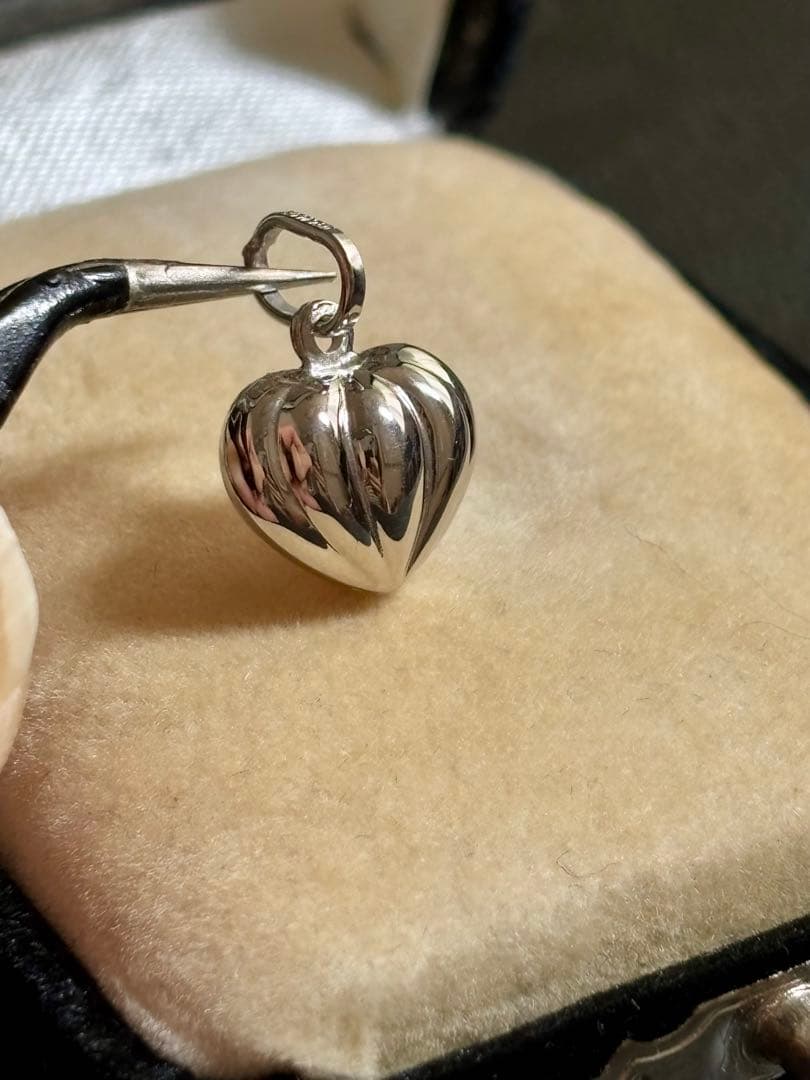 K18WG 18金 750 ハート ペンダント ネックレス トップ チャーム