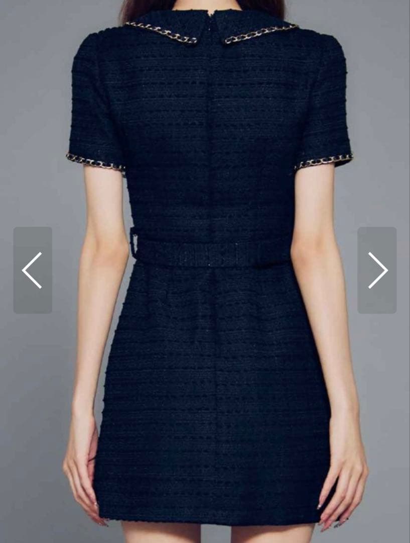 ジュエルズ　ブラックツイードドレス