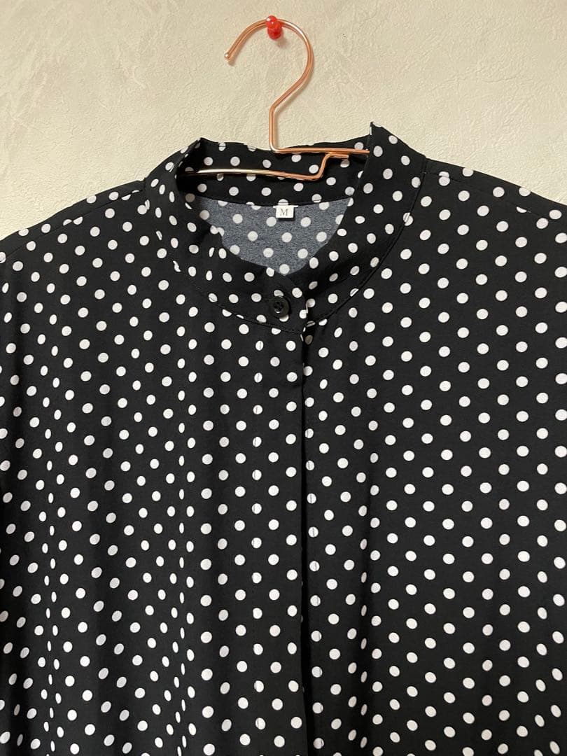 BEARDSLEY ドットギャザーボリューム袖ワンピース　サイズＭ