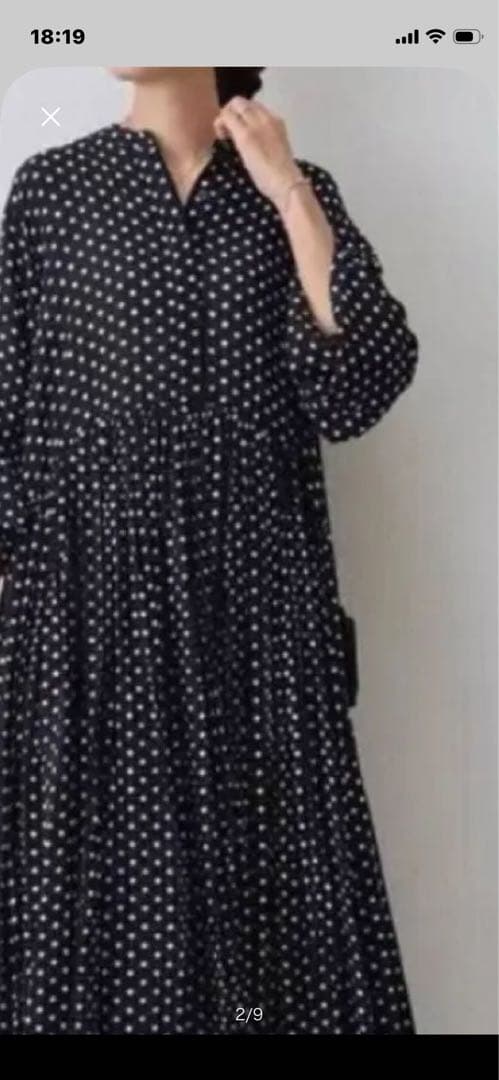 BEARDSLEY ドットギャザーボリューム袖ワンピース　サイズＭ