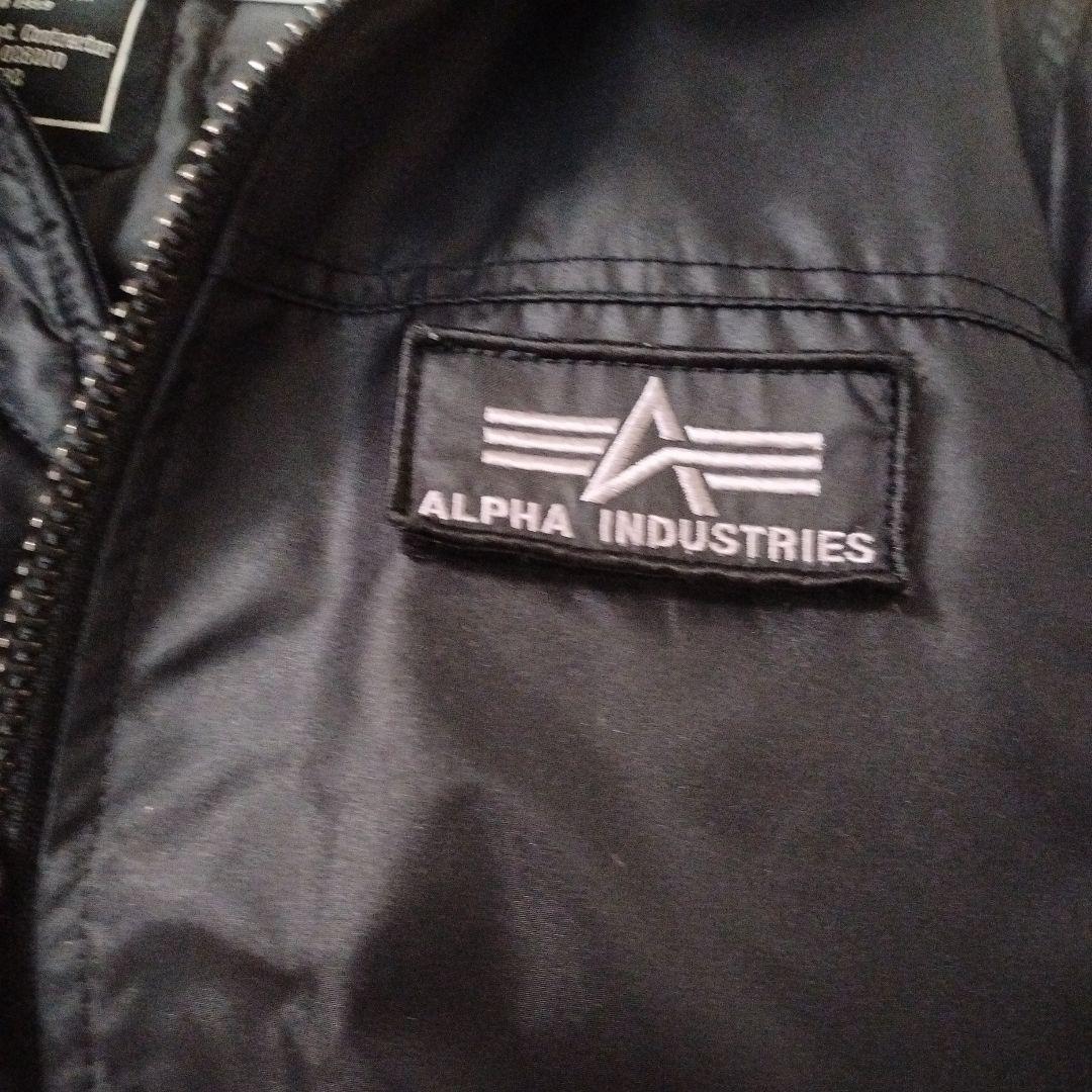 ALPHA INDUSTRIES ブラック　リブジャケット　M　フード付