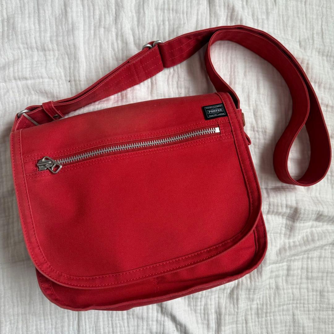 美品☆PORTER GIRL ポーター ショルダーバック 肩掛け 赤 ネイキッド