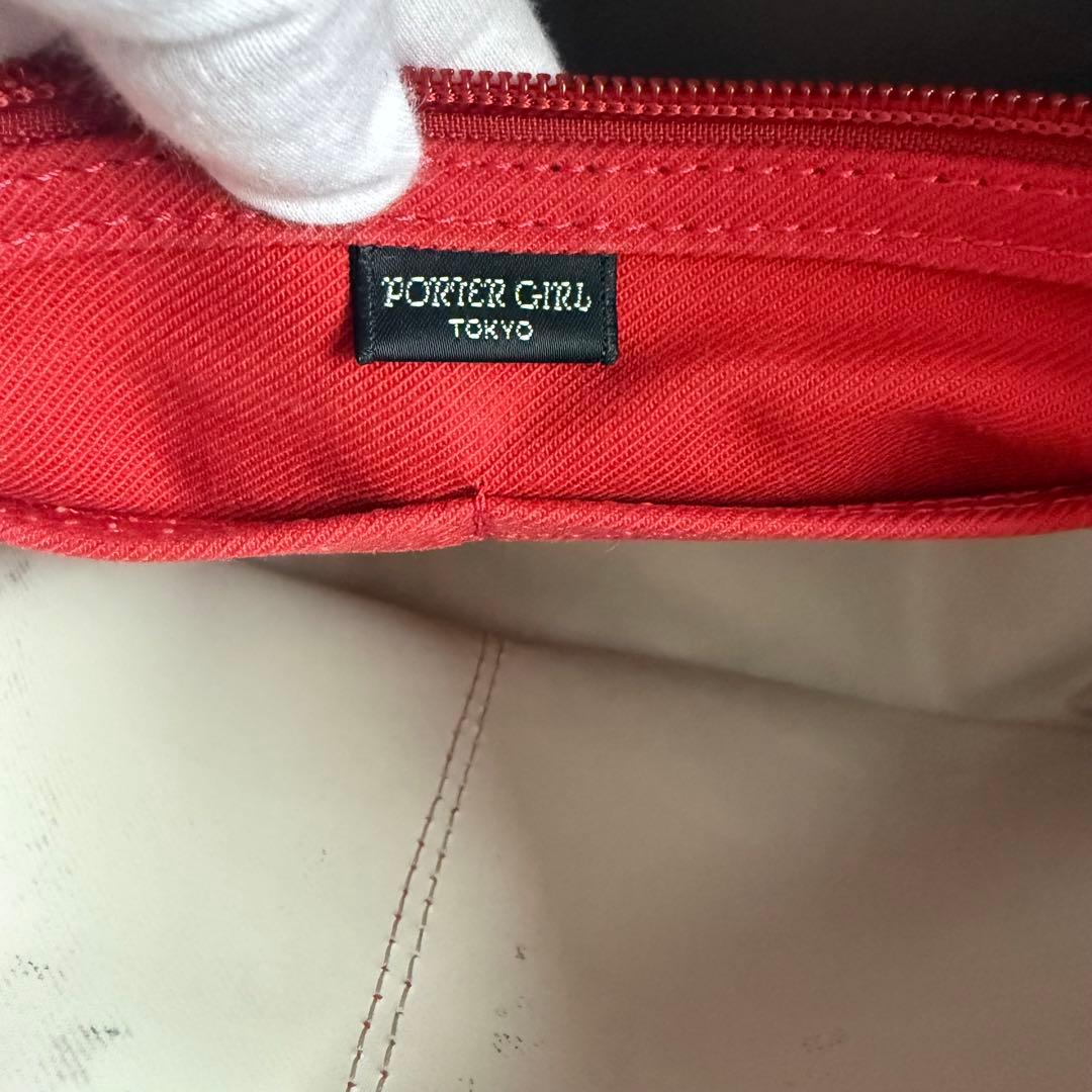 美品☆PORTER GIRL ポーター ショルダーバック 肩掛け 赤 ネイキッド