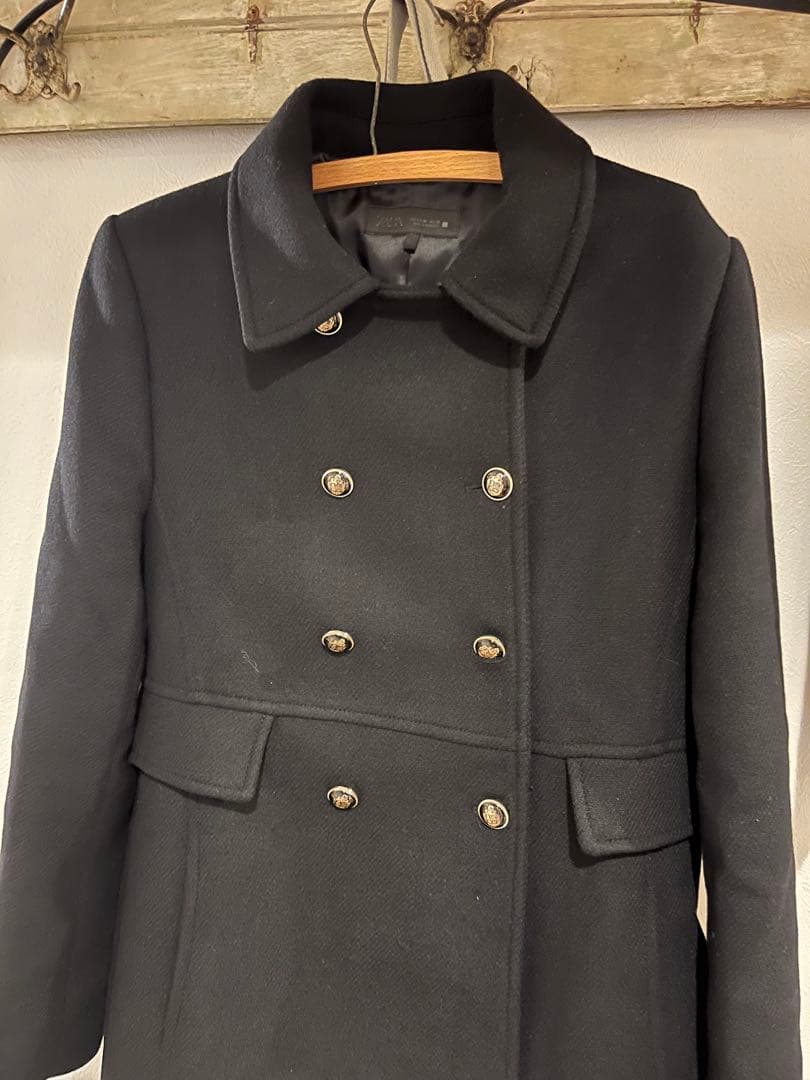 zara ザラ　ナポレオンコート　アウター　ブラック　XL