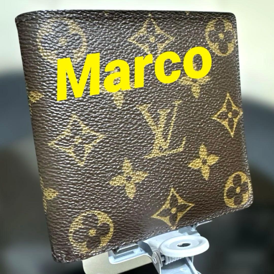 ⑩☆優良品☆ モノグラム♪マルコ☆2つ折り財布★ポケットあり