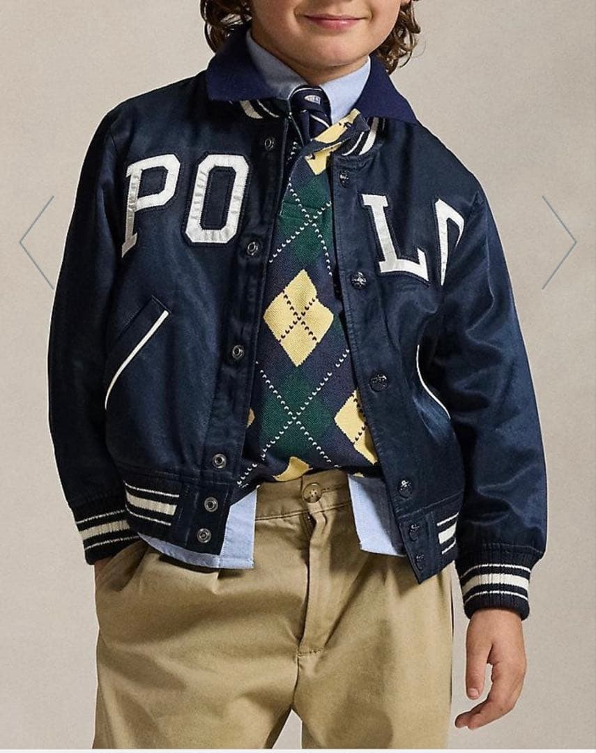 POLO RALPH LAUREN サテン ベースボール ジャケット140㎝