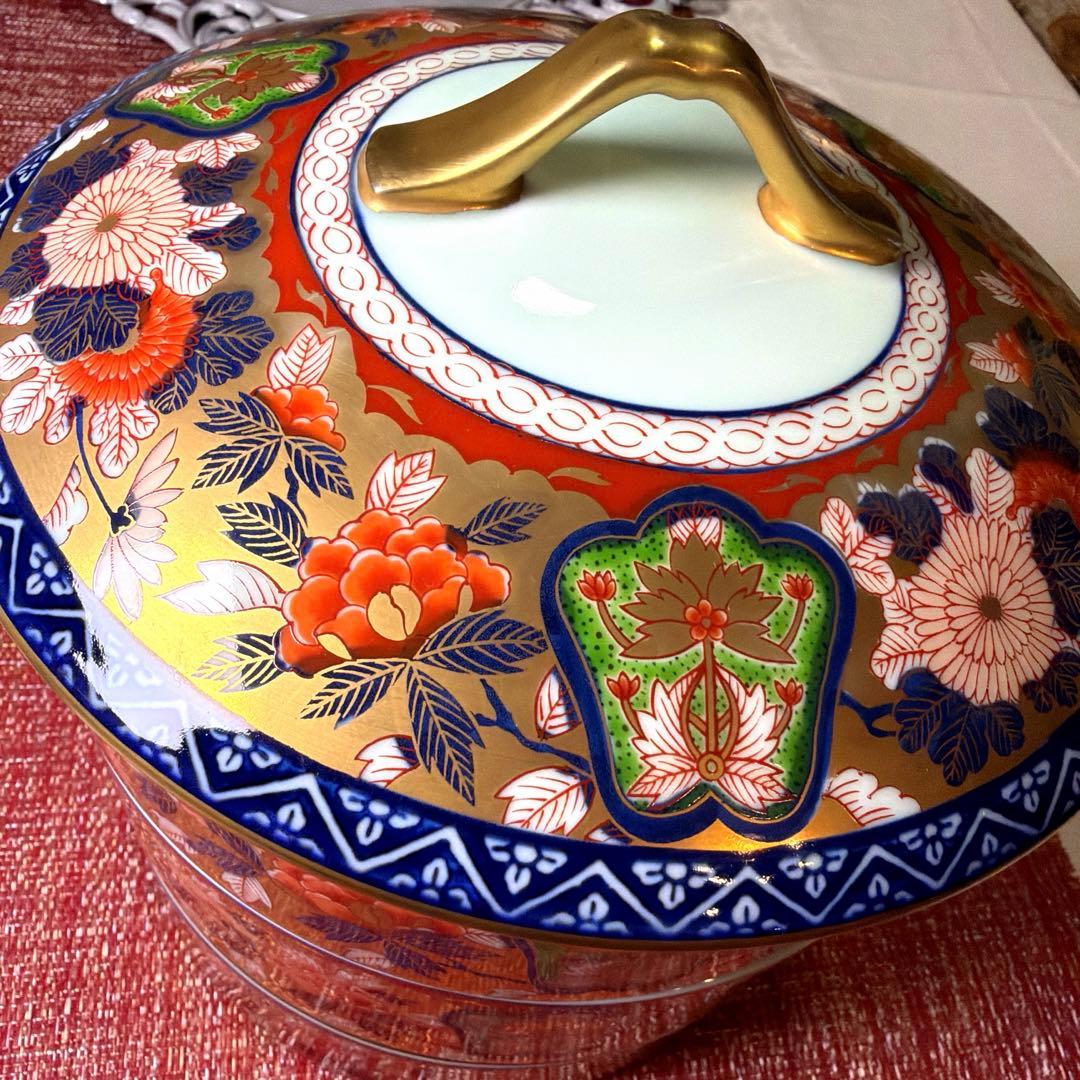 ー有田焼ー 【極美品】 日肥其泉作 昭和年製 極錦金彩古伊万里 陶器三段重