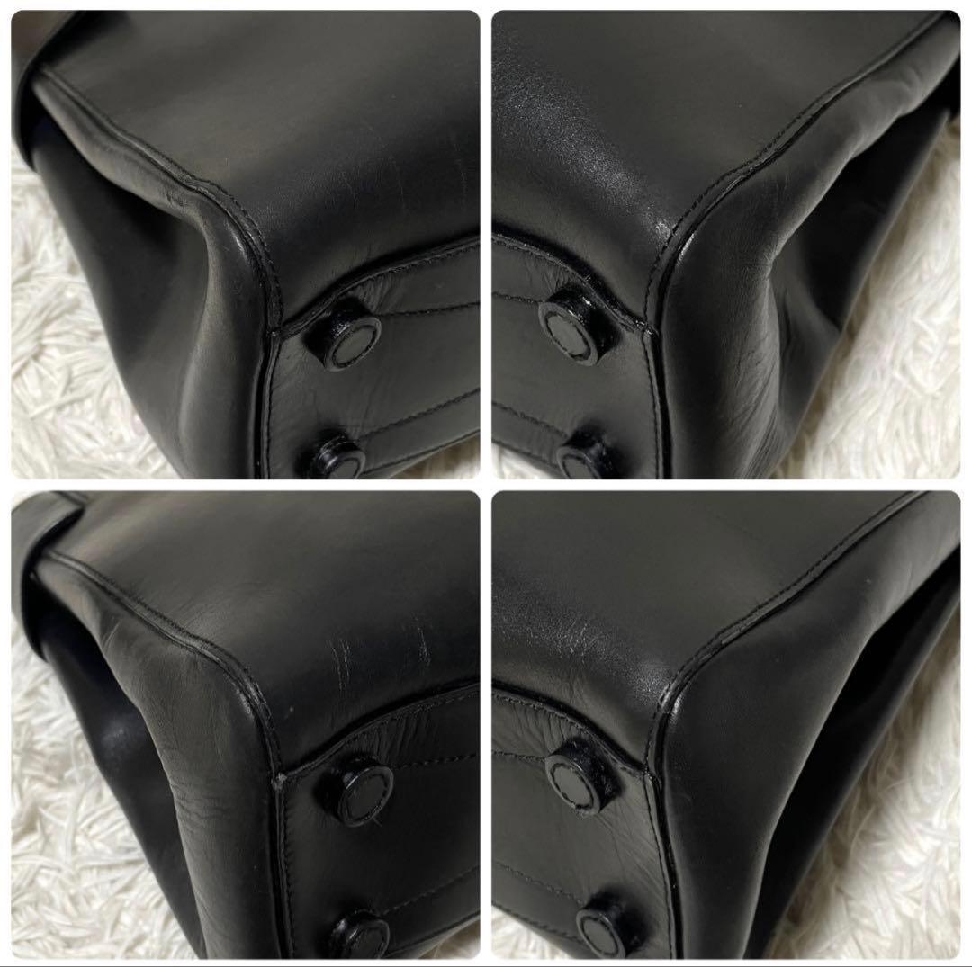 【良品】PRADA プラダ　トートバッグ　オールレザー　ブラック　黒　大容量