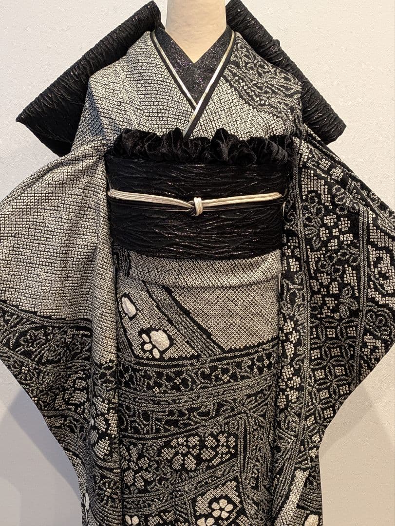 のん様 総絞り 振袖フルセット 身丈162裄67.5 黒 成人式 逸品