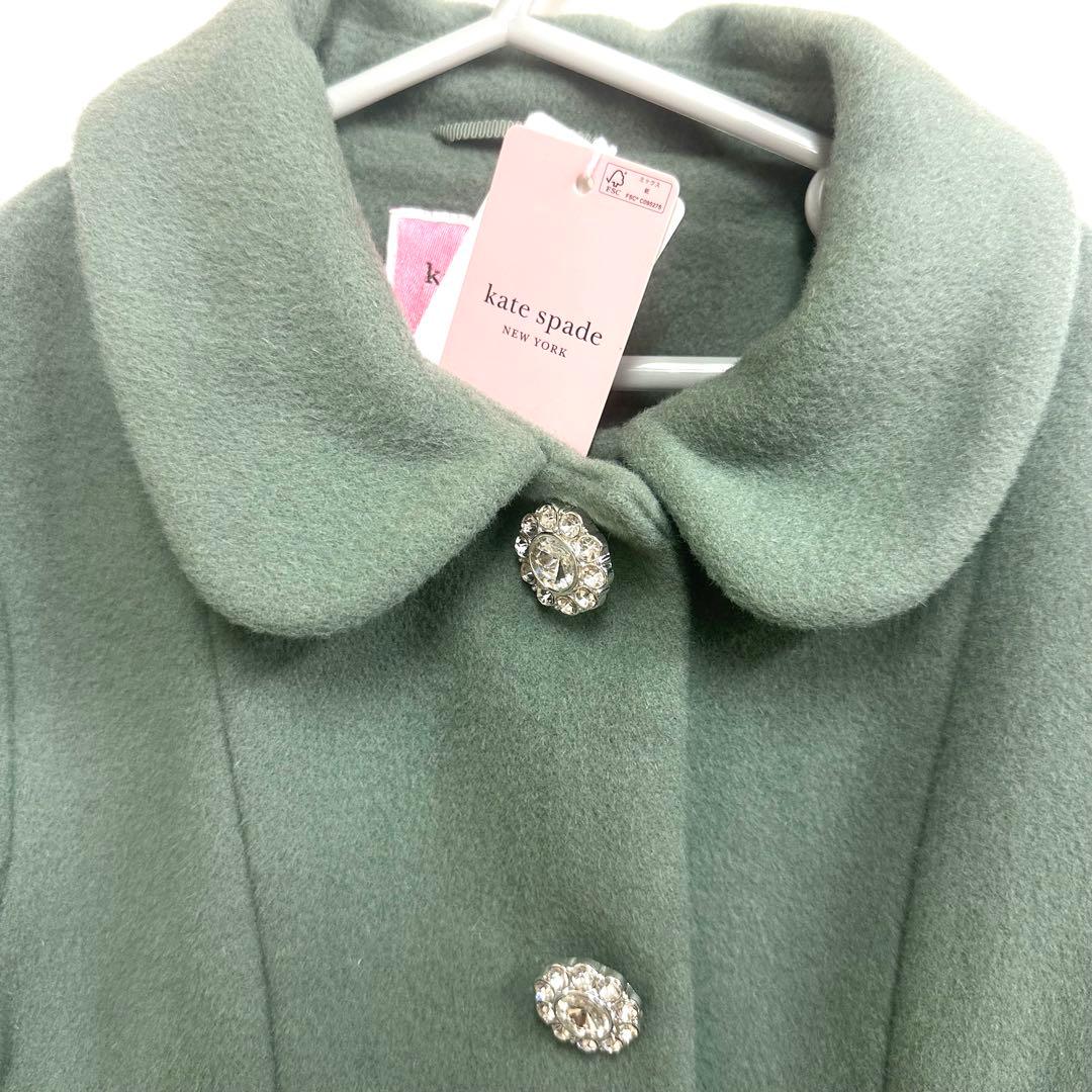 【新品タグ付】kate spade ケイトスペード ビジューボタンウールコート