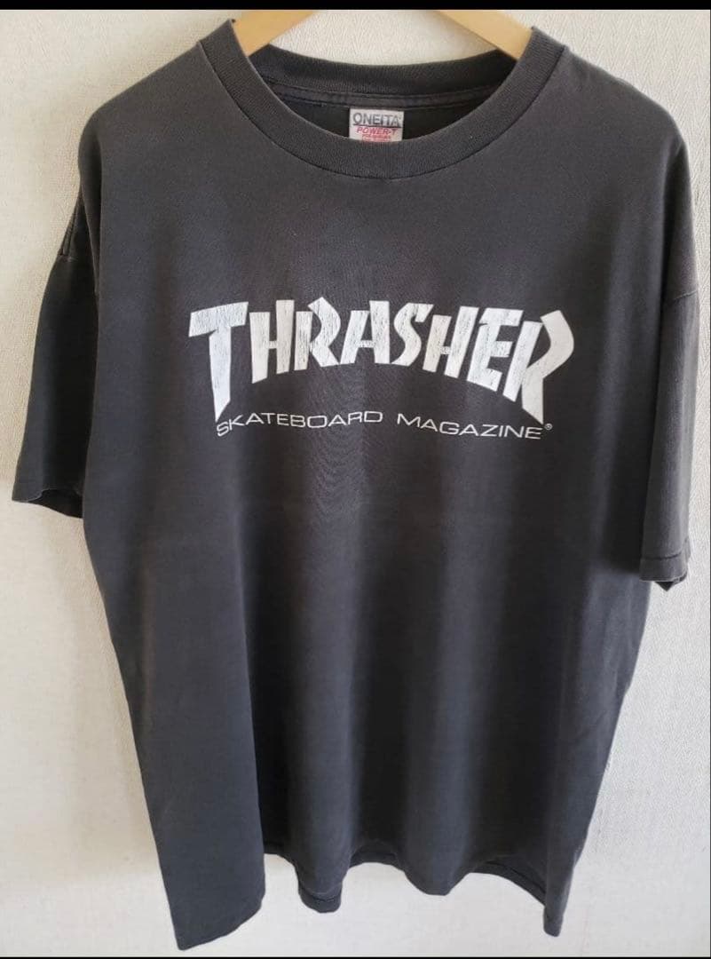 スラッシャー　THRASHER　Tシャツ　ヴィンテージ　黒　ONEITA