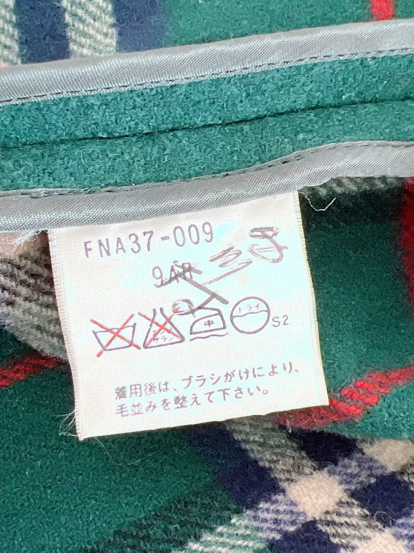 【美品】Burberrys ピーコート カシミア混 ダブルフェイス　9号グリーン