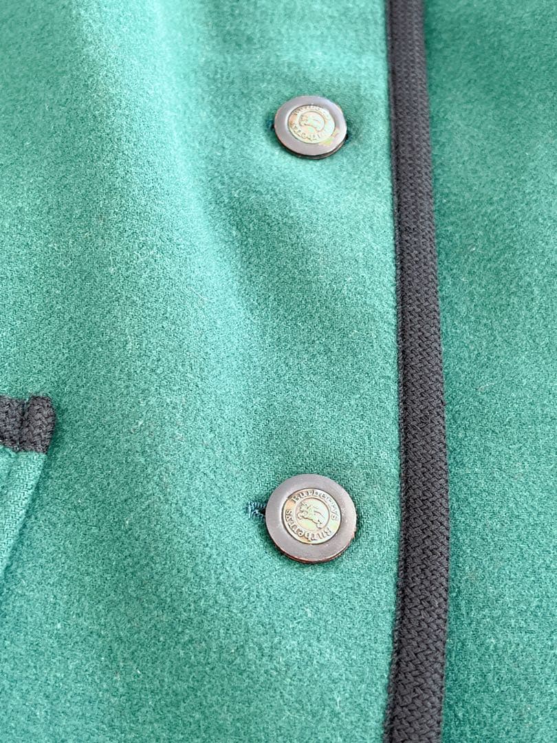 【美品】Burberrys ピーコート カシミア混 ダブルフェイス　9号グリーン