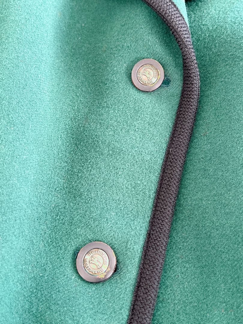 【美品】Burberrys ピーコート カシミア混 ダブルフェイス　9号グリーン