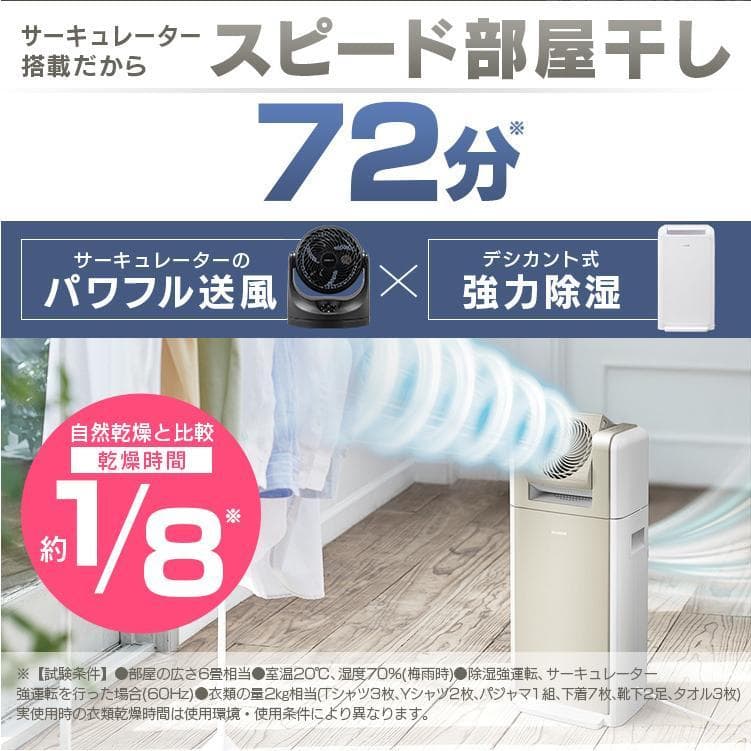 アイリス 20畳 サーキュレーター衣類乾燥除湿機 KIJDC-K80 21年製