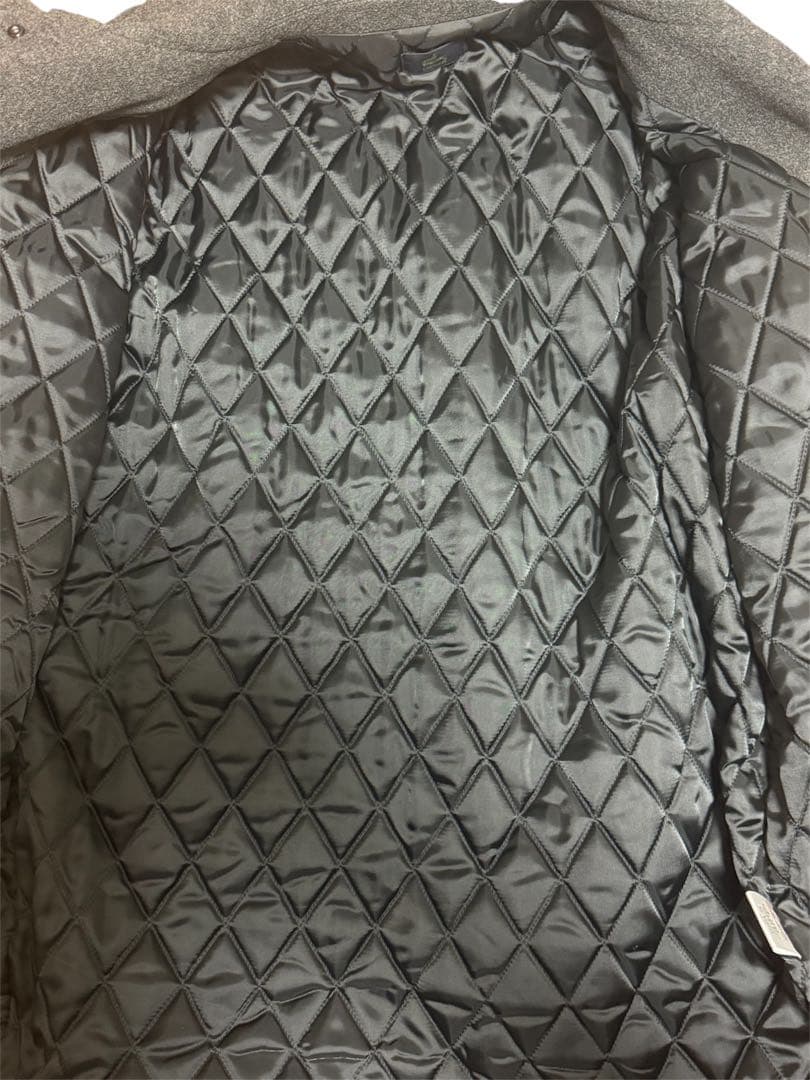 【美品】ラコステ ウールコート 中綿入り 裏地キルティング グレー