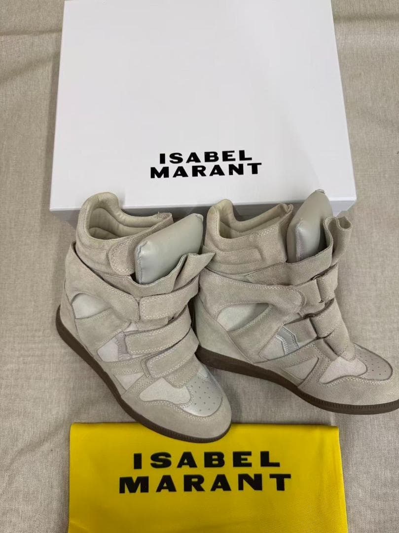 美品isabel marantベージュ スエード ハイカットスニーカー