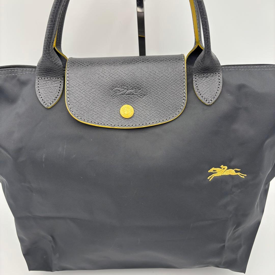 LONGCHAMP ロンシャン ルプリアージュ M グレー×イエロー A4