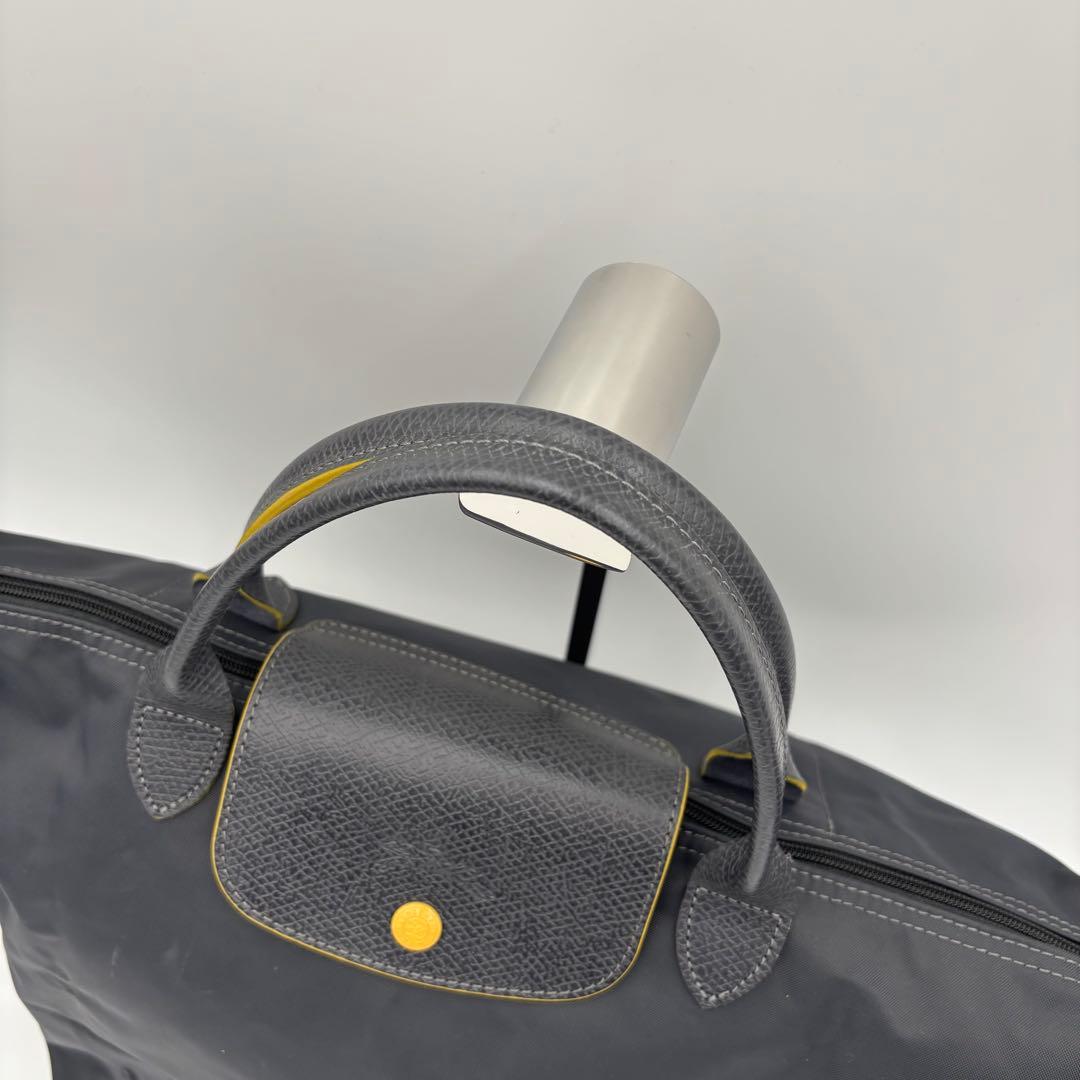 LONGCHAMP ロンシャン ルプリアージュ M グレー×イエロー A4