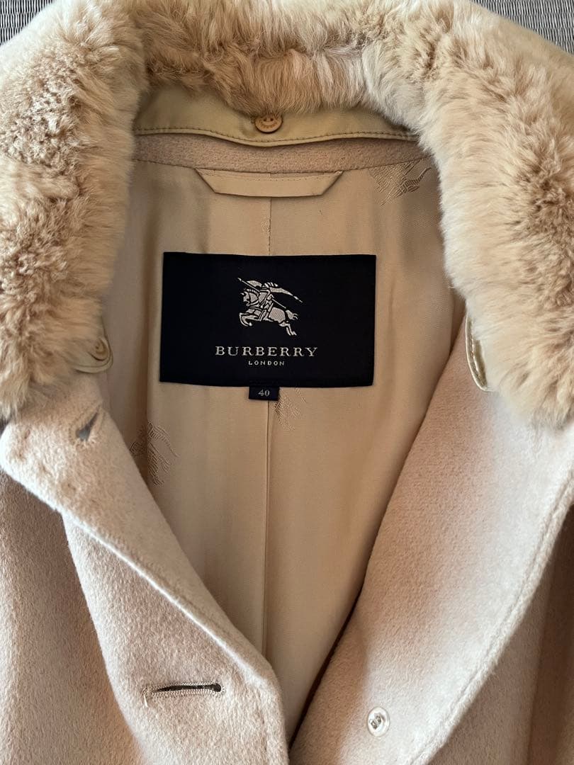 バーバリー　アンゴラ混ウールコート　40 極美品！！