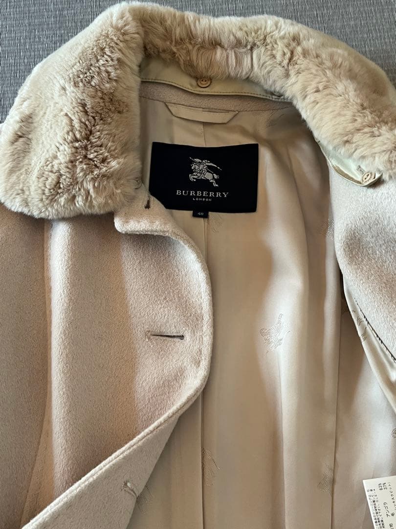 バーバリー　アンゴラ混ウールコート　40 極美品！！