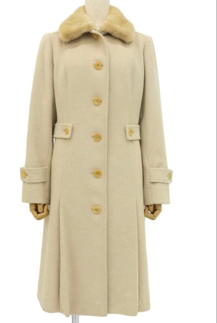 バーバリー　アンゴラ混ウールコート　40 極美品！！