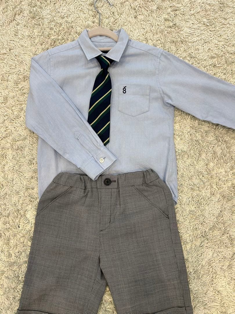 【グリーンレーベルリラクシング】男の子 フォーマル スーツ 4点セット 125