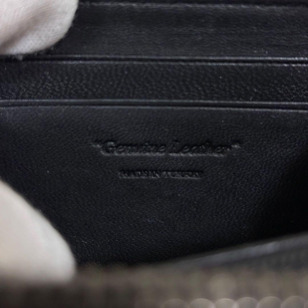 オフホワイト ウォレット 財布 ラウンドファスナー レザー ブラック