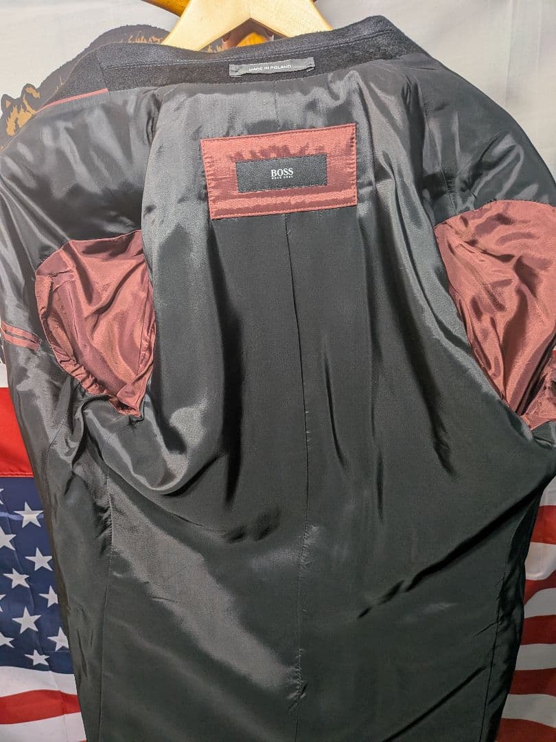 ヒューゴボス HUGO BOSS チェスターコート 黒 カシミヤ 100％