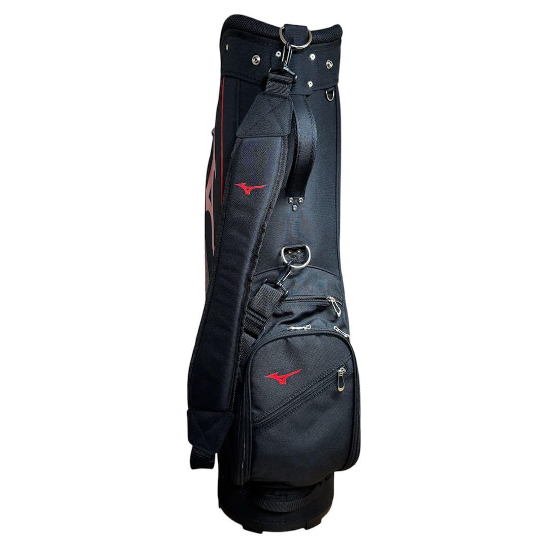 【極美品】MIZUNO ゴルフキャディバッグ 9.0型 ブラック×レッド