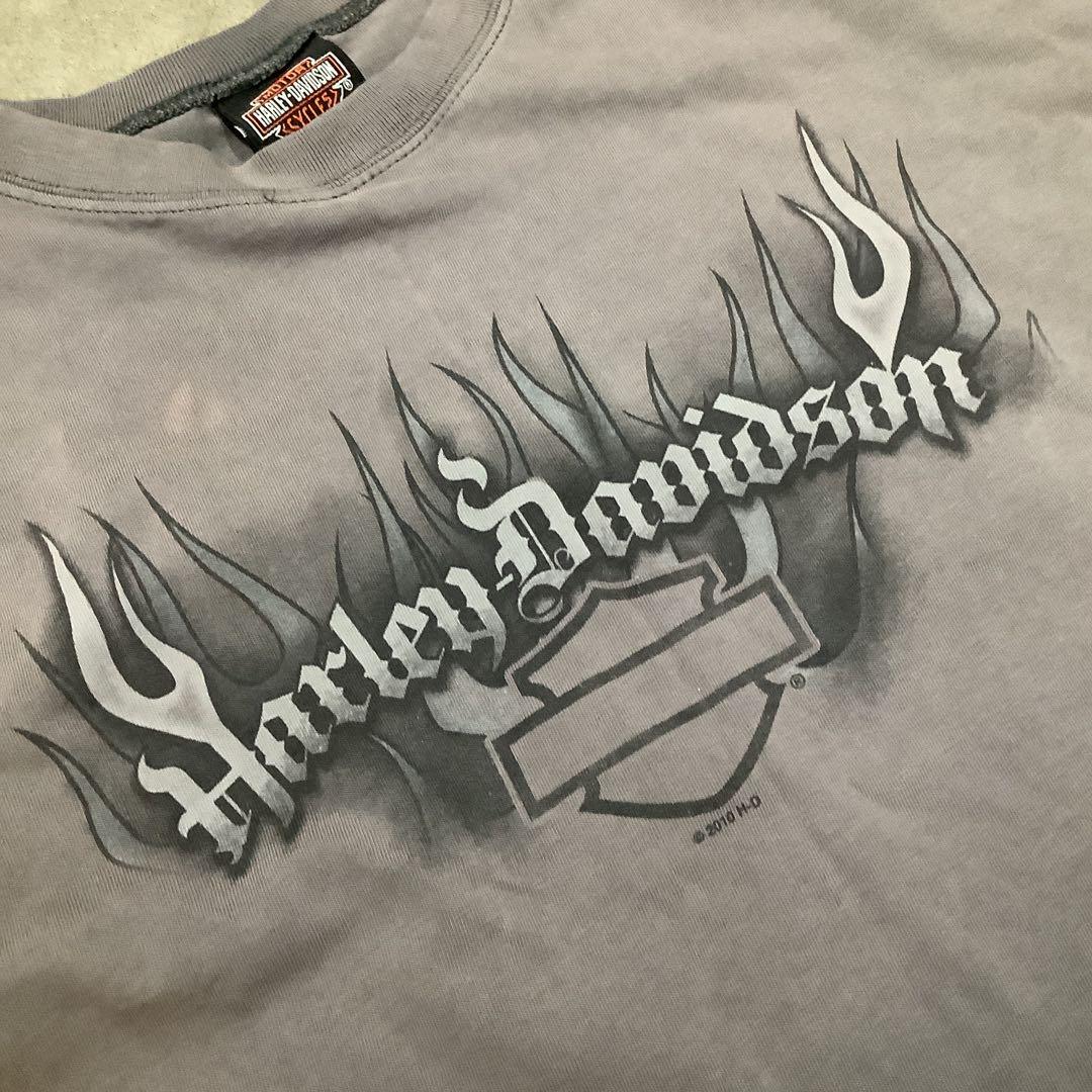 Harley-Davidson フレイムデザイン長袖Tシャツ　ビッグサイズ！