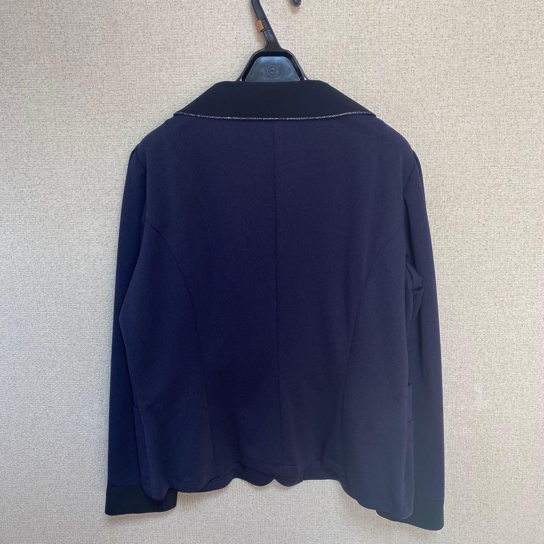 【新品タグ付き】アンジョア 事務服 15号 長袖オーバーブラウス セットアップ