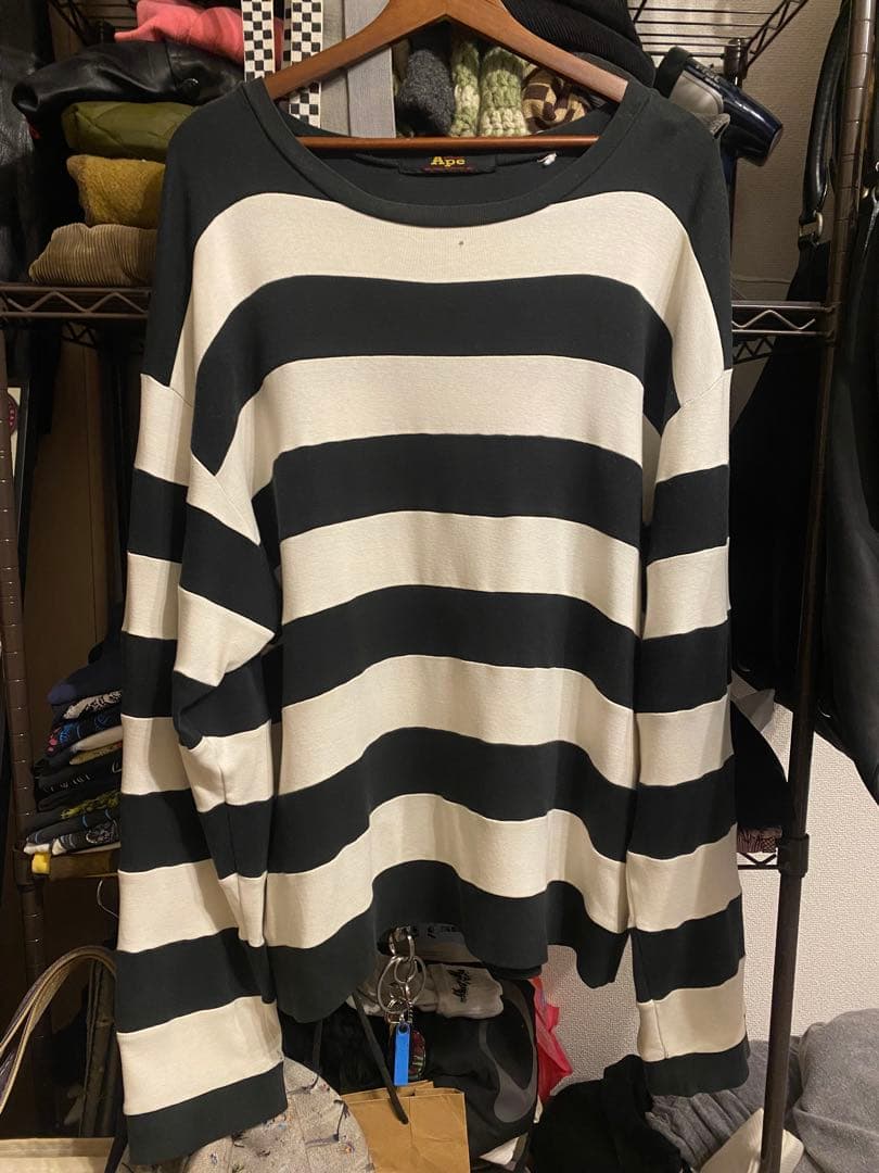 トップス 1990's A Bathing Ape Border Rongsleeve