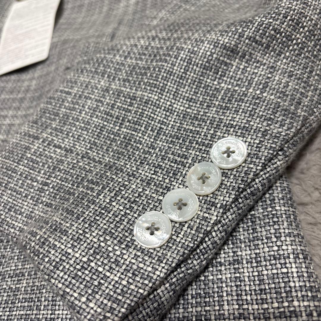 ErmenegildoZegna ジャケット　グレー　現行タグ　黒タグ　美品