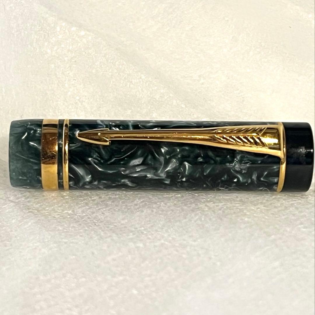 [希少NHK刻印]PARKER デュオフォールド　k18 マーブルグリーン
