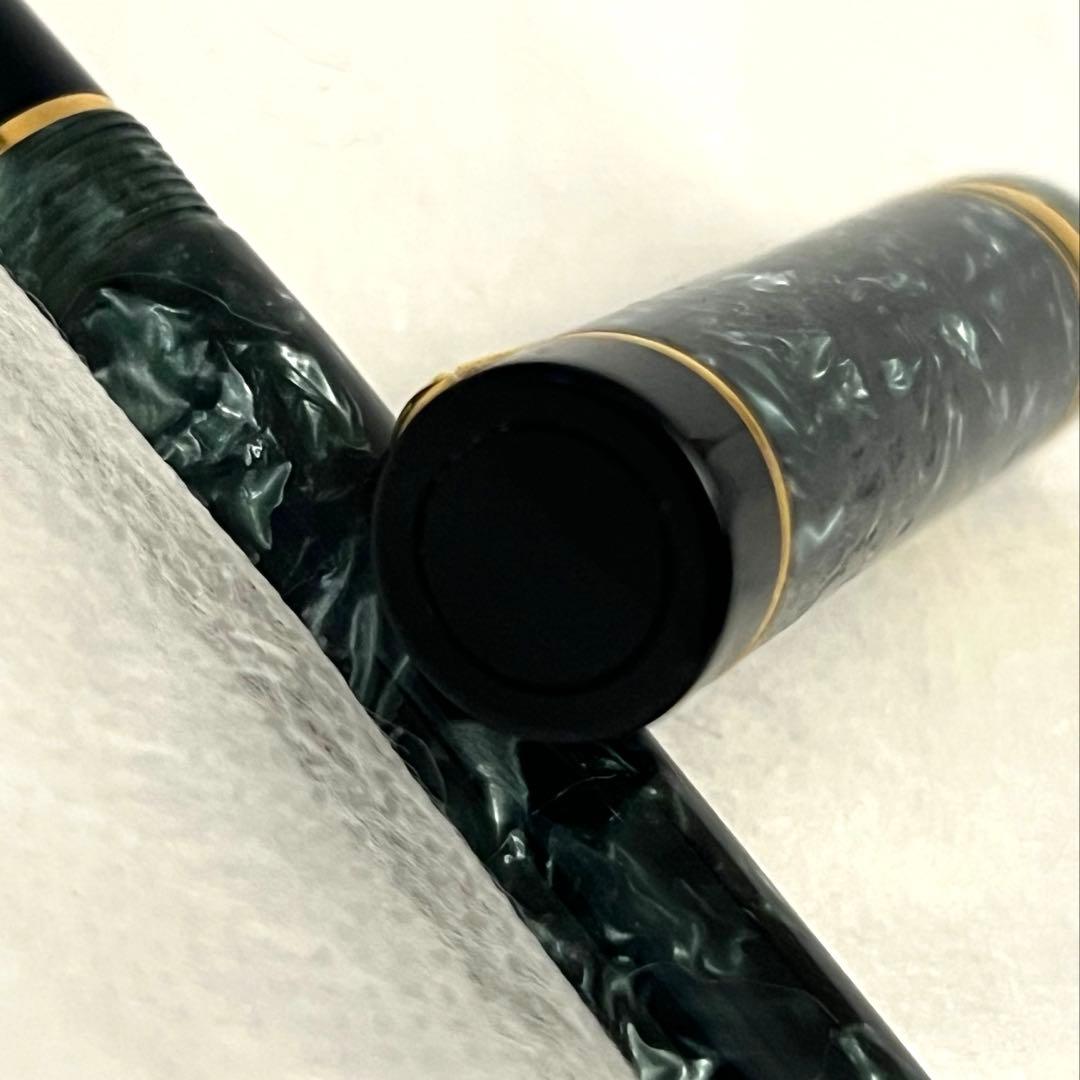 [希少NHK刻印]PARKER デュオフォールド　k18 マーブルグリーン