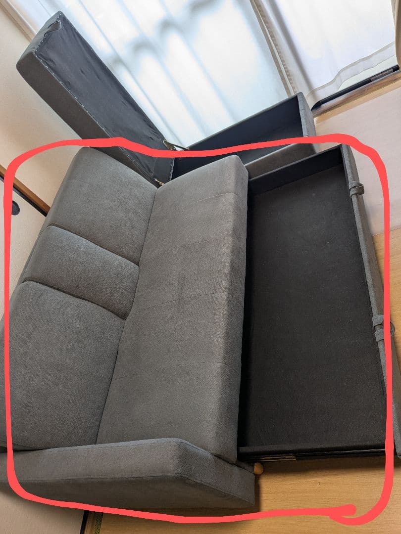 ダークグレー コーナーソファ 収納付き　送料込　週末セール中