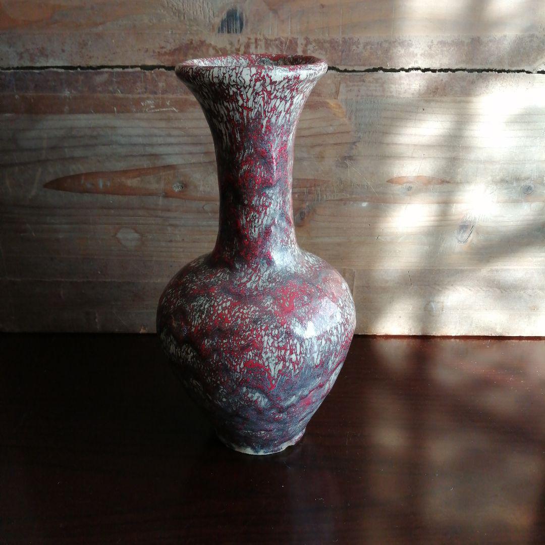 箕面焼　松田箕山　花瓶　24cm