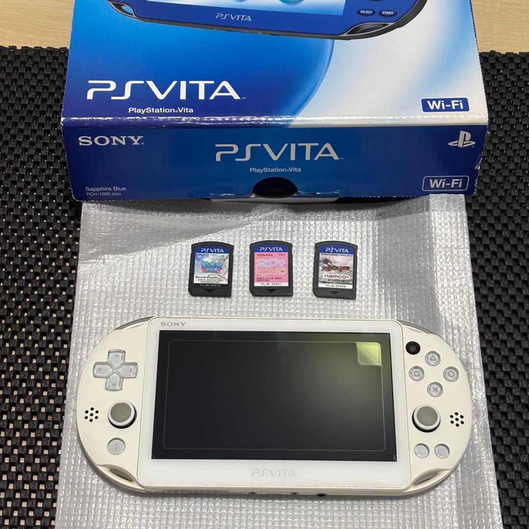 【美品】PSVITA PCH-2000 グレイシャー・ホワイト　ソフト3本付