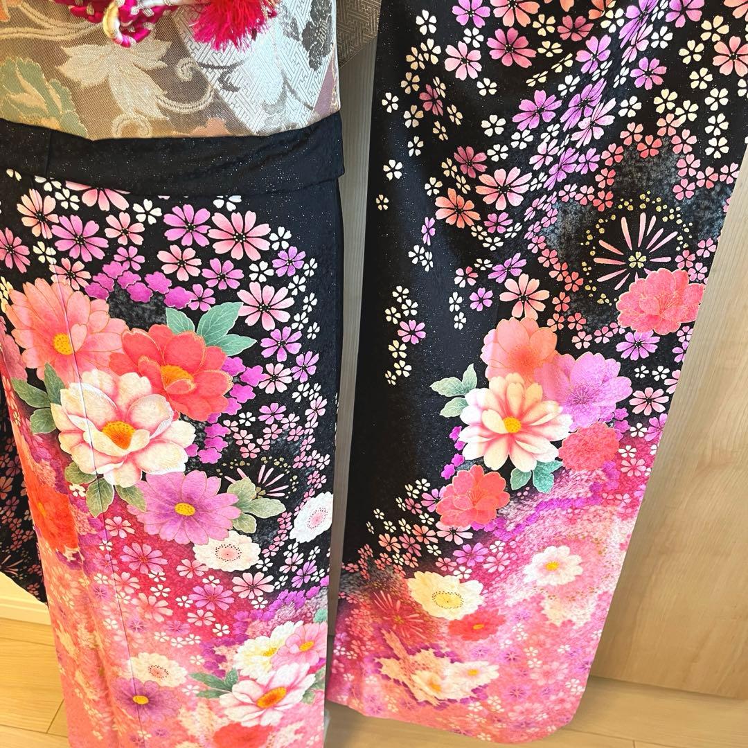 振袖セット　黒　ピンク　sMH2410154