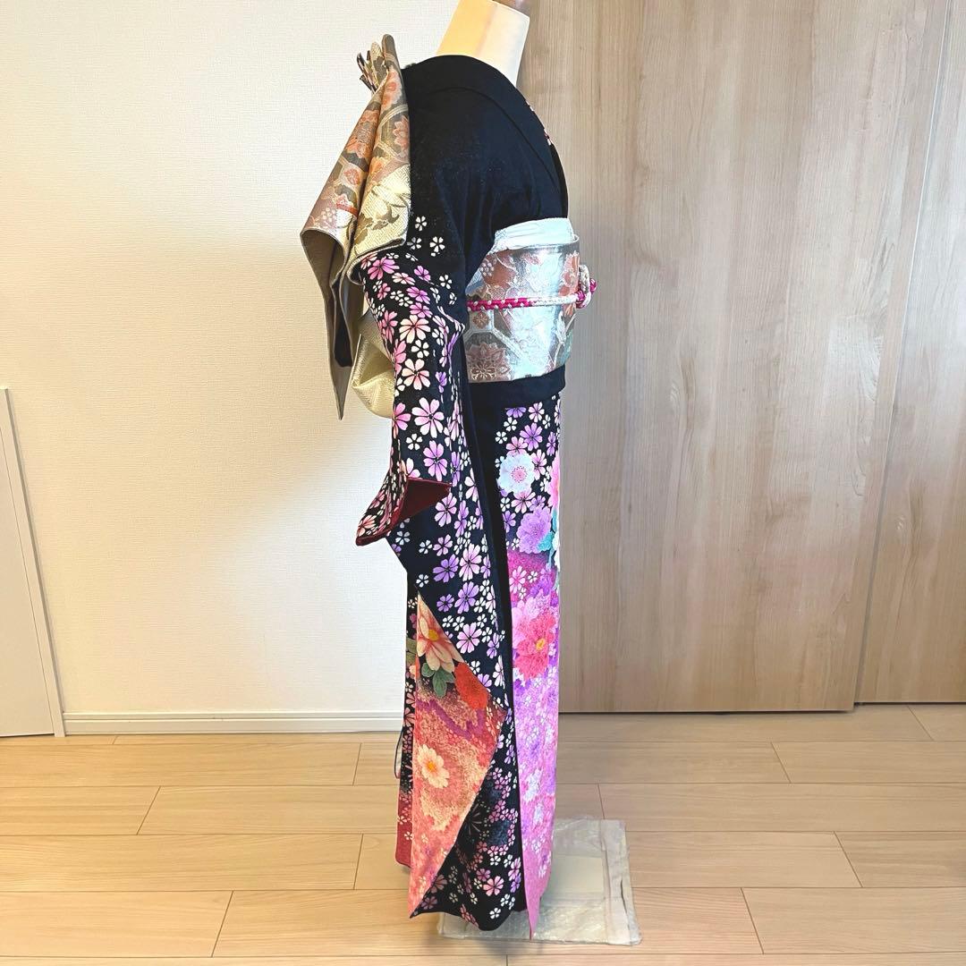 振袖セット　黒　ピンク　sMH2410154