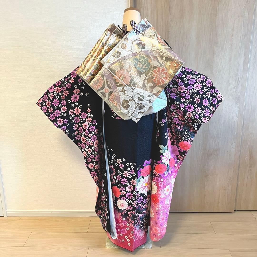 振袖セット　黒　ピンク　sMH2410154