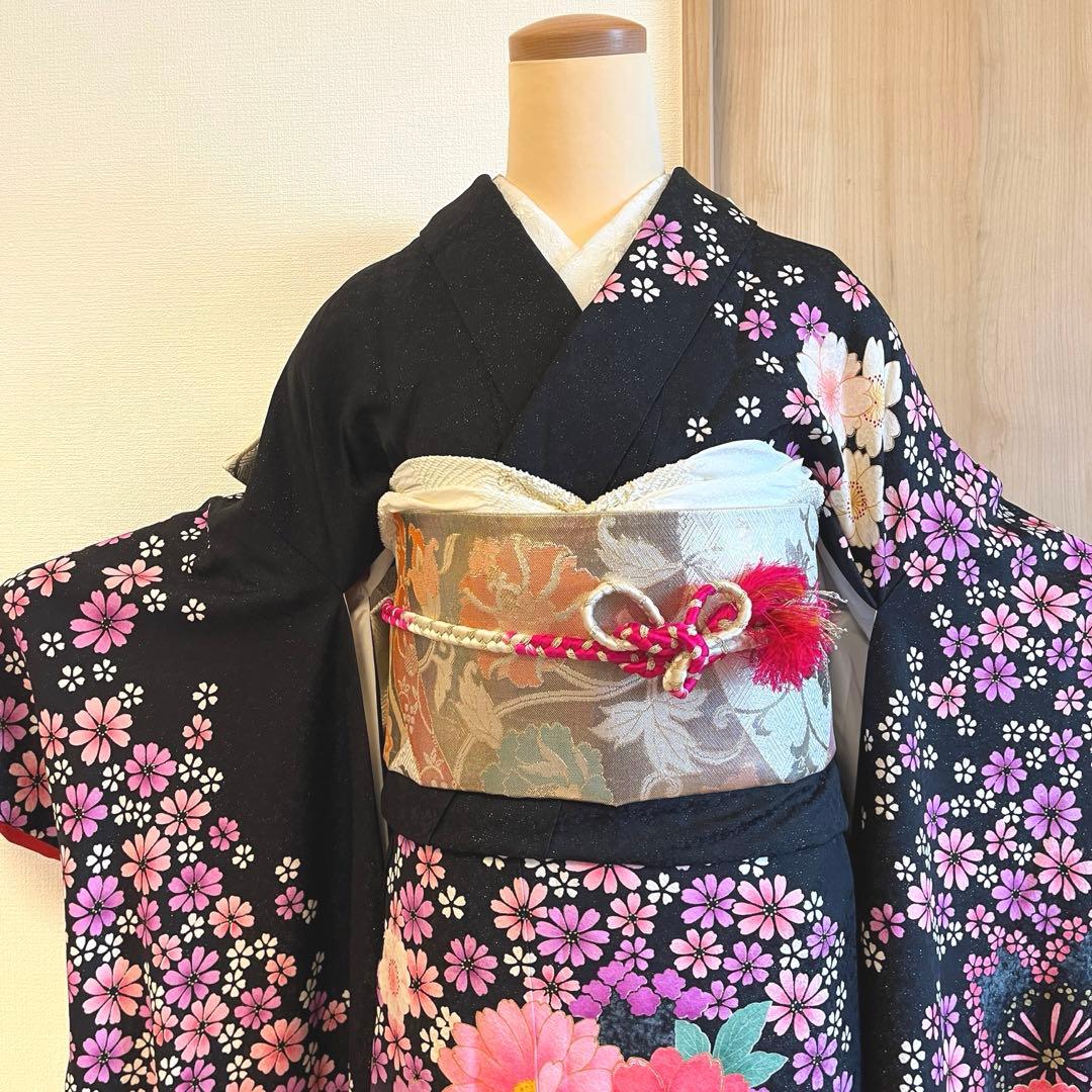 振袖セット　黒　ピンク　sMH2410154
