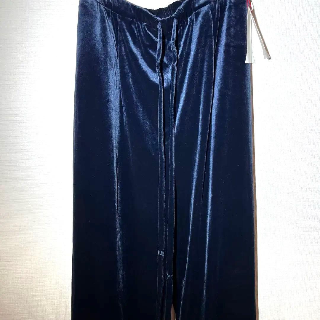 新品タグ付きベロアパンツ　ネイビー 36 BEAUTY&YOUTH